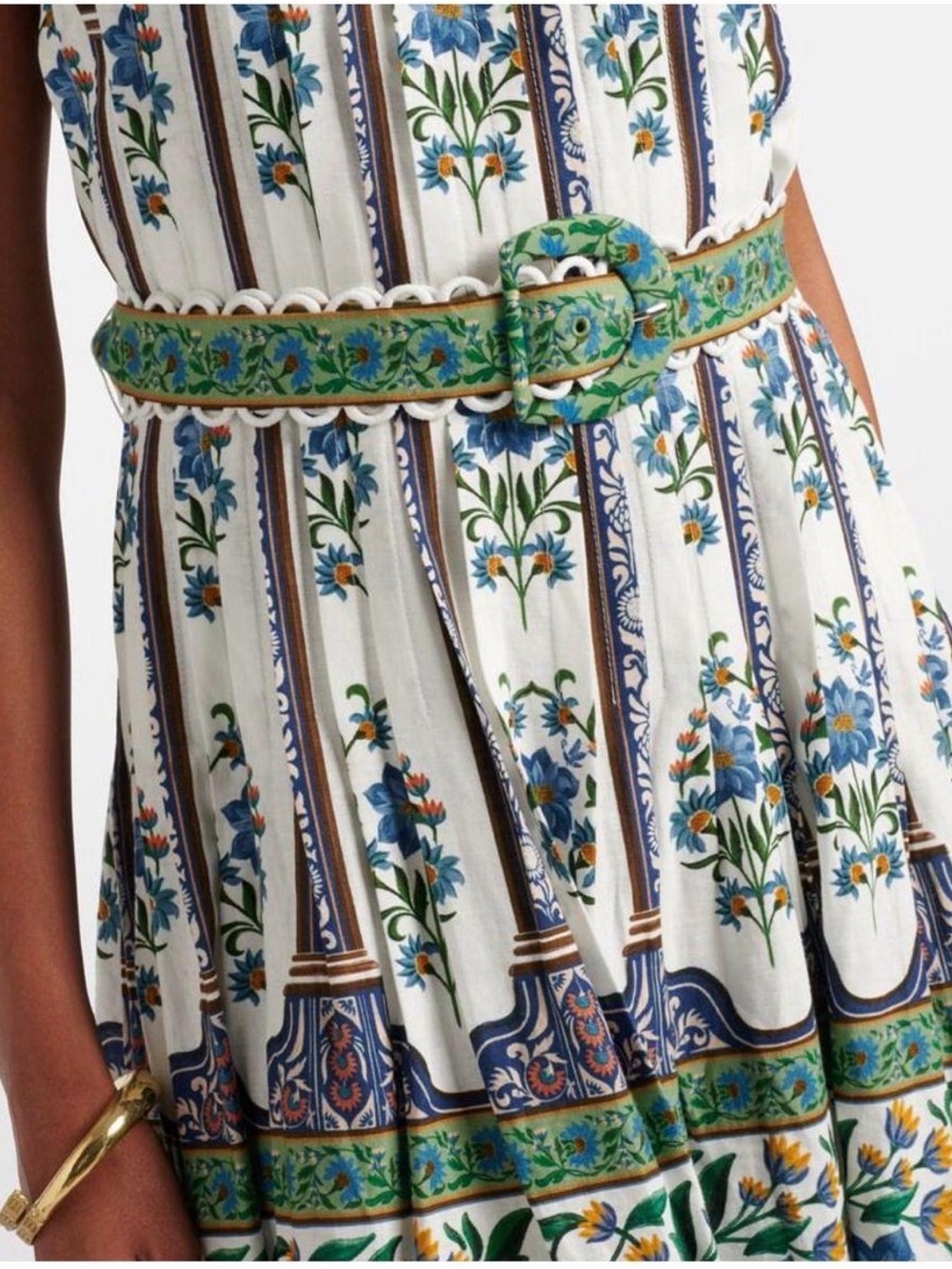 FARM Rio NWT White Maxi Dress with Blue and Green Floral Print - Picture 4 of 9